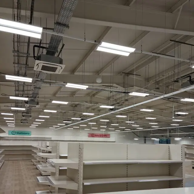 Store refit with new shelving and painted ceiling services